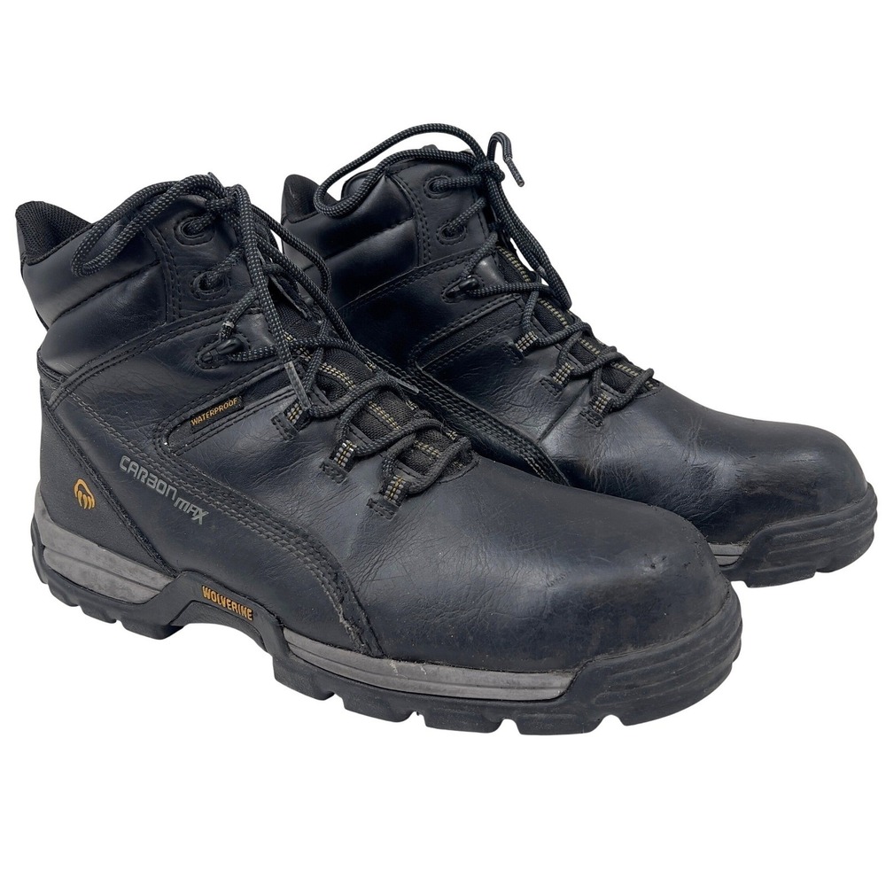 Wolverine Carbonmax Mens 14M Steel Toe Work Boots Black Leather ASTM EH Rated